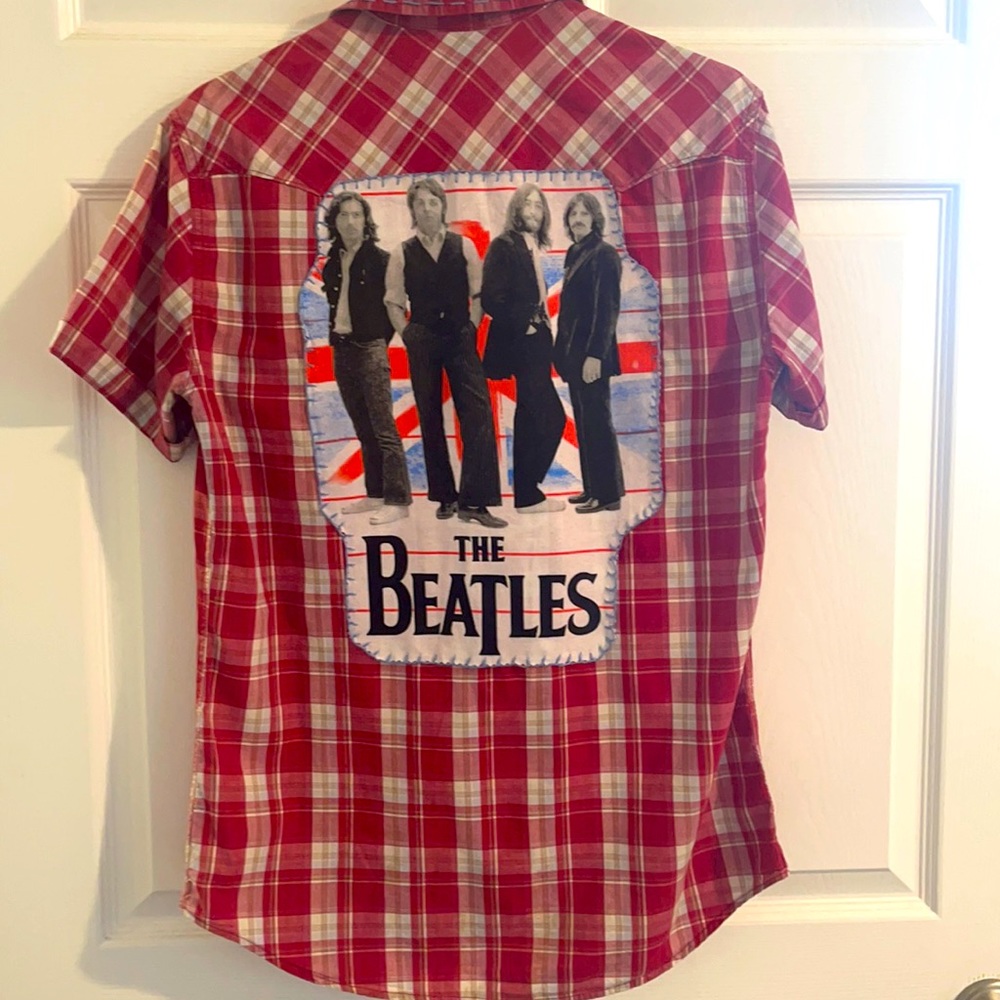 Fun, Funky Vintage Pearl Snap Beatles Shirt - Picture 1 of 6